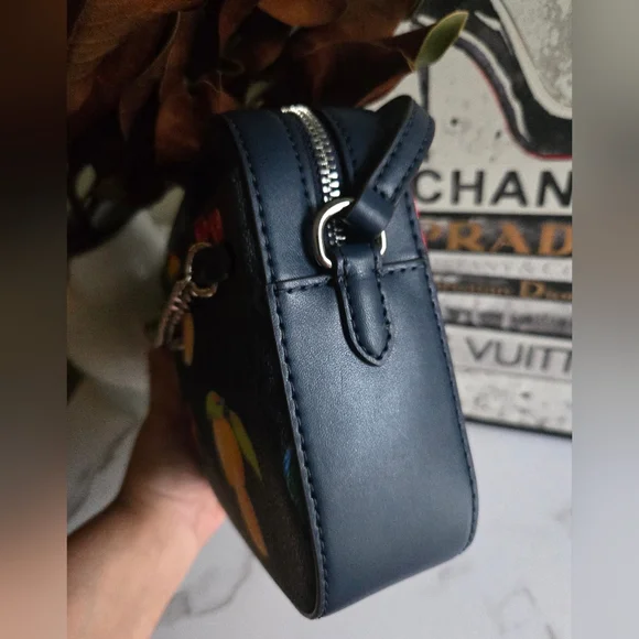 Michael Kors Navy Blue Fruit Print Crossbody Bag NWT - Picture 6 of 9